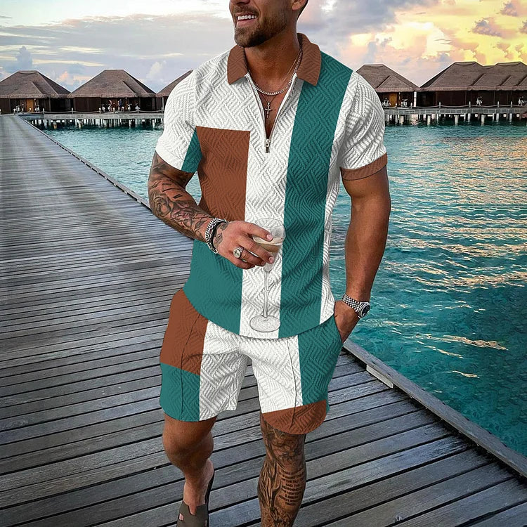 Cascade Polo Shirt And Shorts Co-Ord - DUVAL