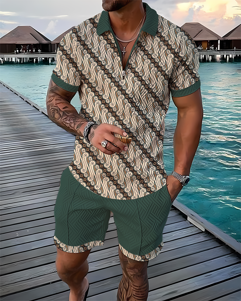 Spartan Polo Shirt And Shorts Co-Ord - DUVAL