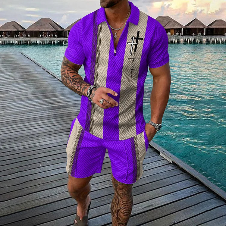 Cross Faith Polo Shirt And Shorts Co-Ord - DUVAL