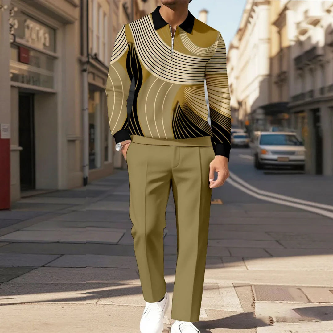 Modern Quarter Zip Two-Piece Set