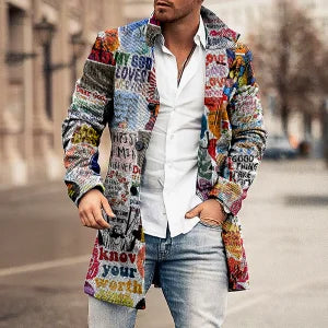 You Know Your Worth Declaration Of Love Print Coat - DUVAL