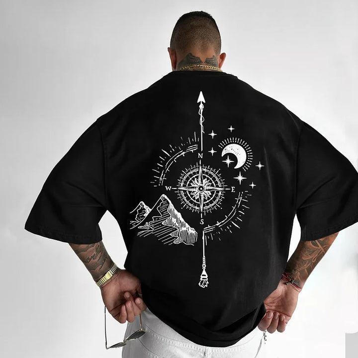 Oversize Sun Moon Stars Tee - DUVAL