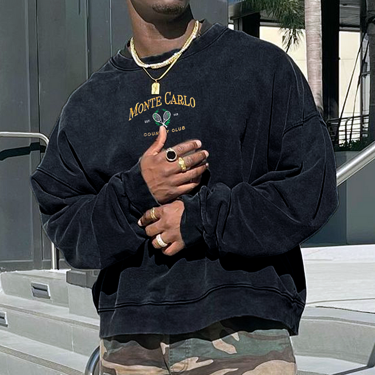 Monte Carlo Print Vintage Sweatshirt - DUVAL