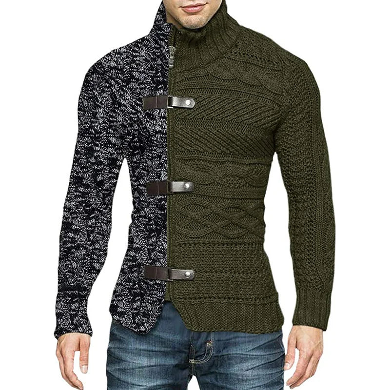 Trendy Paneled Knitted Sweater Jacket - DUVAL