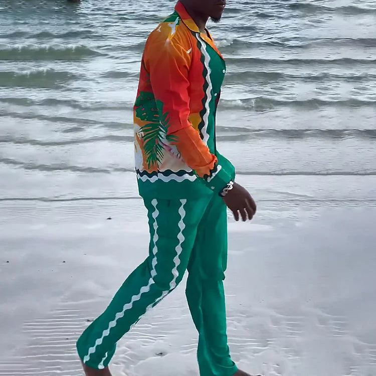 Rain Forest Vacation Long Sleeve And Trouser Co-Ord Set - DUVAL