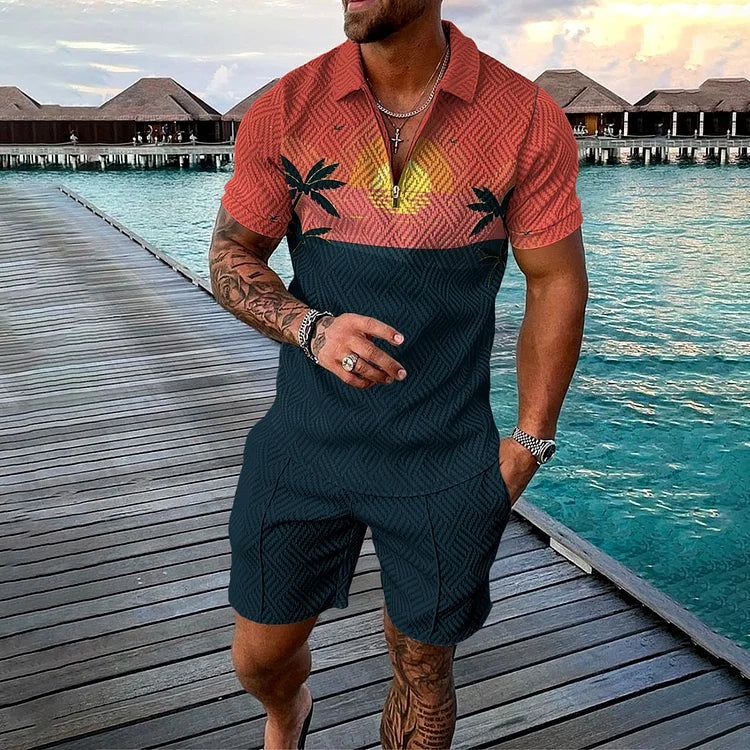 Cabana Polo Shirt And Shorts Co-Ord - DUVAL