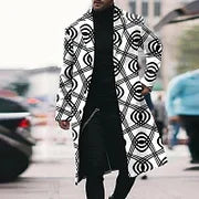 Graphic Prints Geometry Fashion Coat - DUVAL