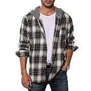 Trendy Multicolor Check Casual Hooded Shirt Jacket