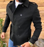 Casual Black British Style Short Trench Coat - DUVAL