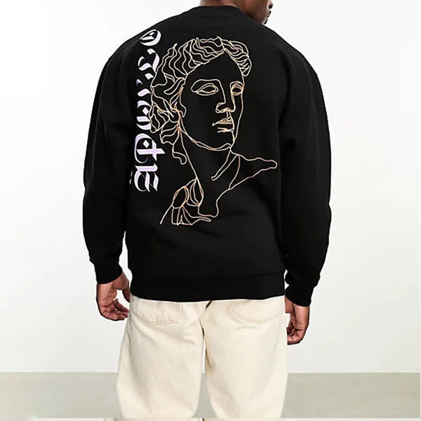 Oversized Street Face Print Casual Sweatshirts