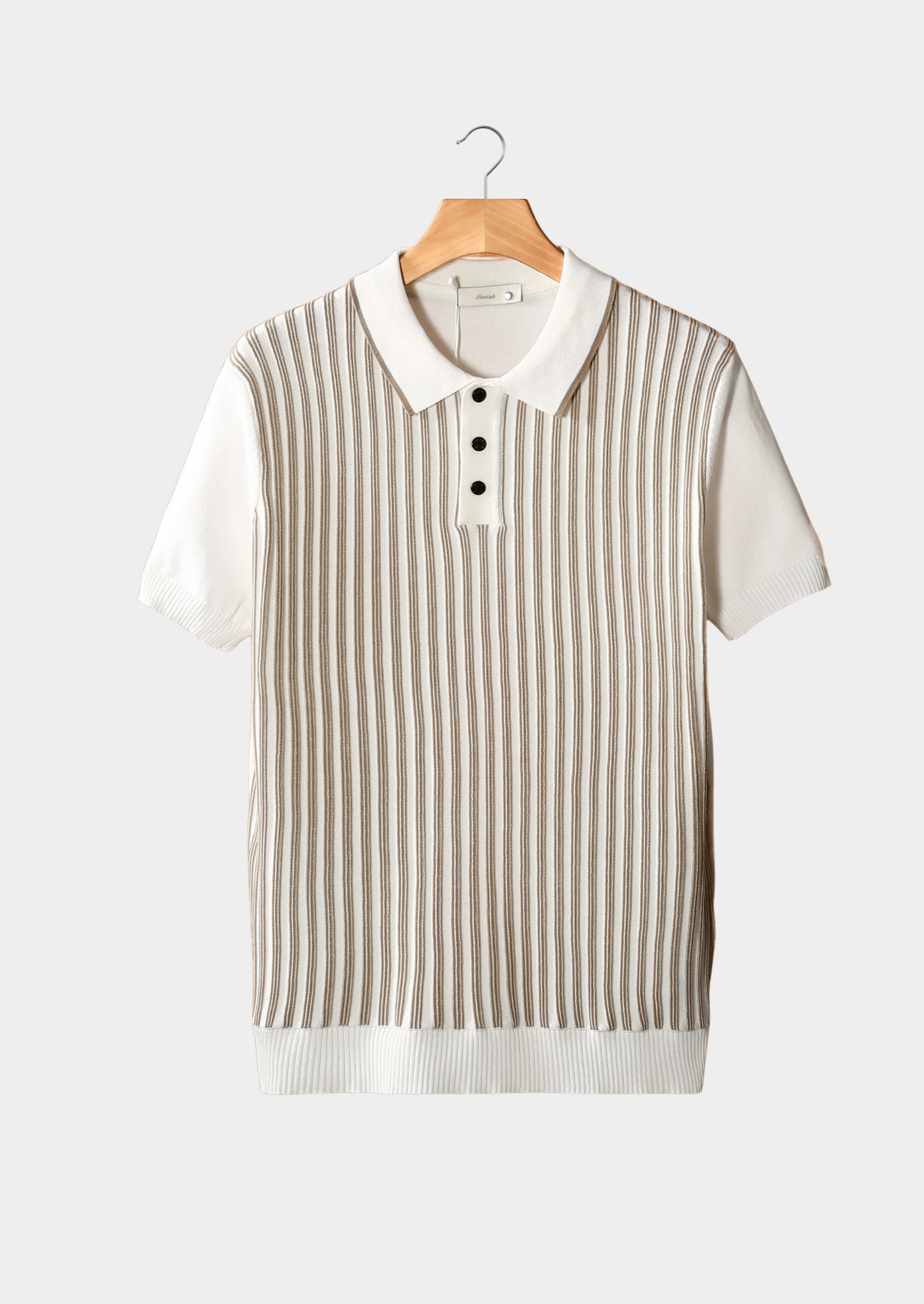White Vertical Striped Polo