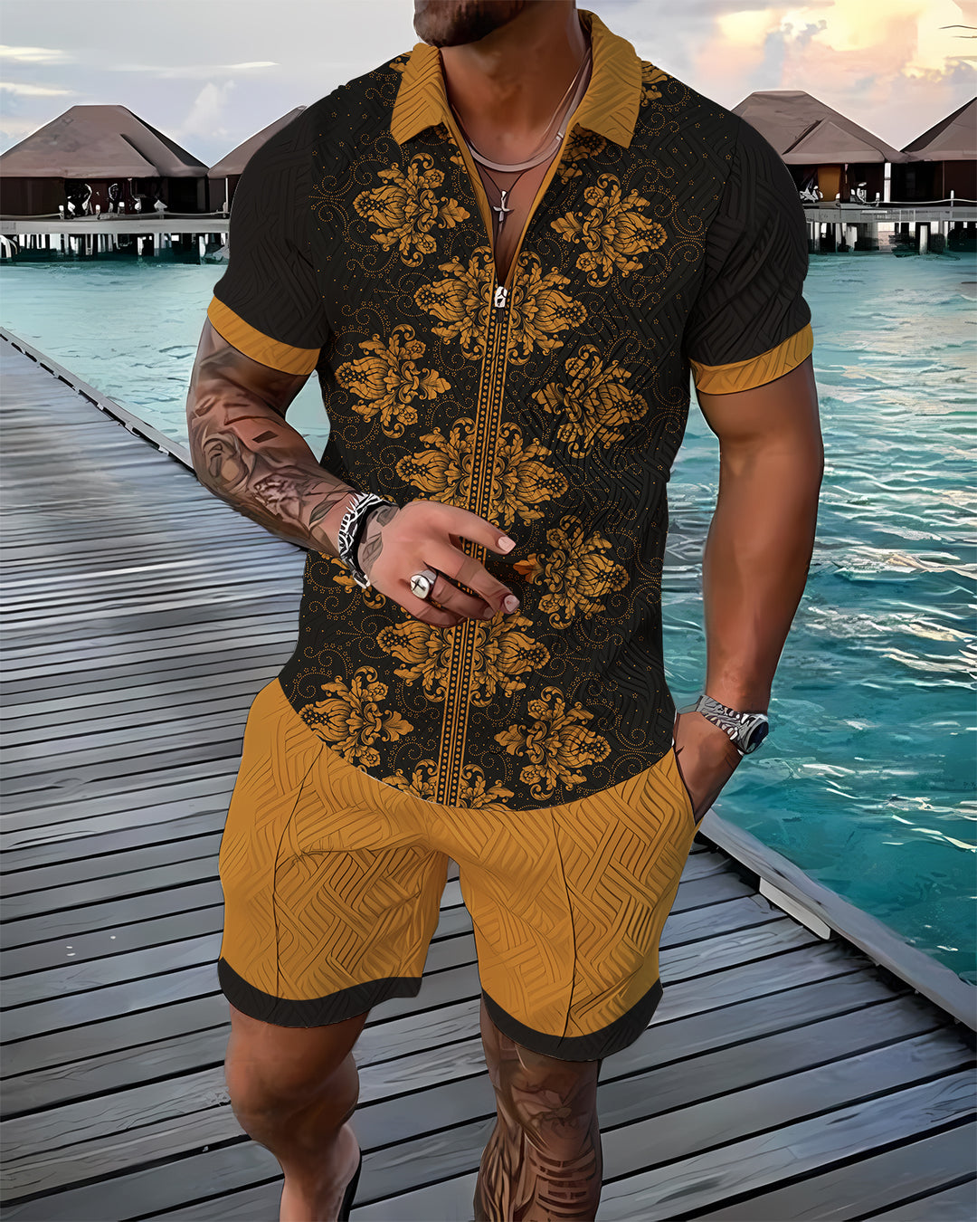 Garden Gala Polo Shirt And Shorts Co-Ord - DUVAL