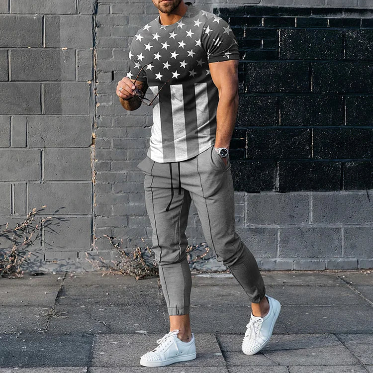 Grey USA Flag Tracksuit Co-Ord