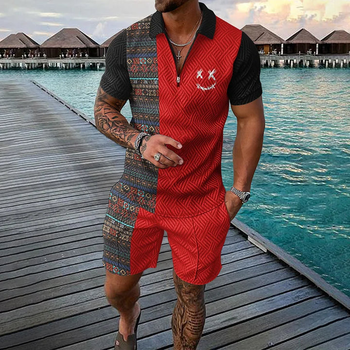 Time Traveler Polo Shirt &amp; Shorts Co-Ord - DUVAL