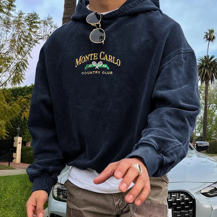 Vintage  Monte Carlo Country Club Hoodie Sweatshirt