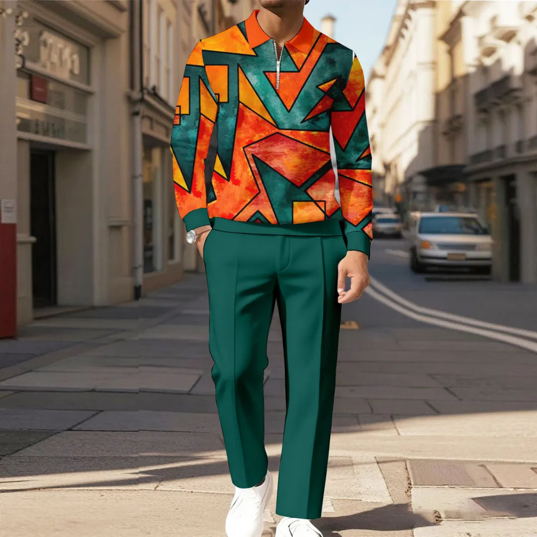 Modern Quarter Zip Two-Piece Set