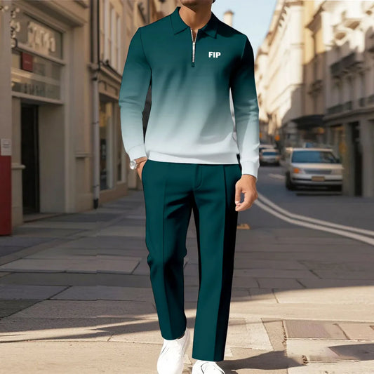 Modern Quarter Zip Two-Piece Set