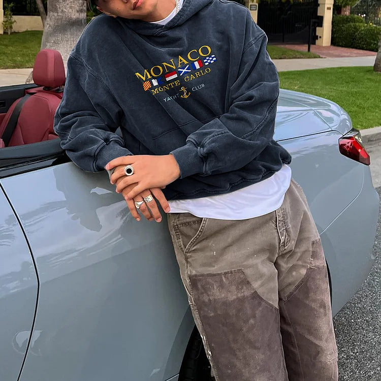 Vintage Monaco Monte Carlo Yacht Club Hoodie - DUVAL