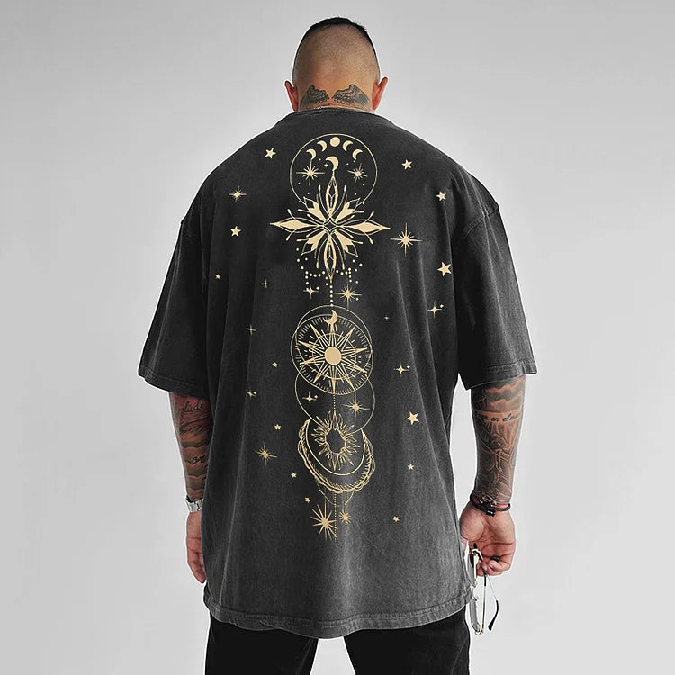 Fashion Retro Printed Oversized T-Shirt - DUVAL