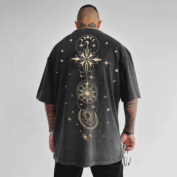 Fashion Retro Printed Oversized T-Shirt - DUVAL