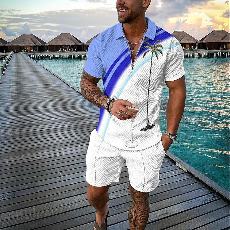Tropicana Polo Shirt And Shorts Co-Ord - DUVAL
