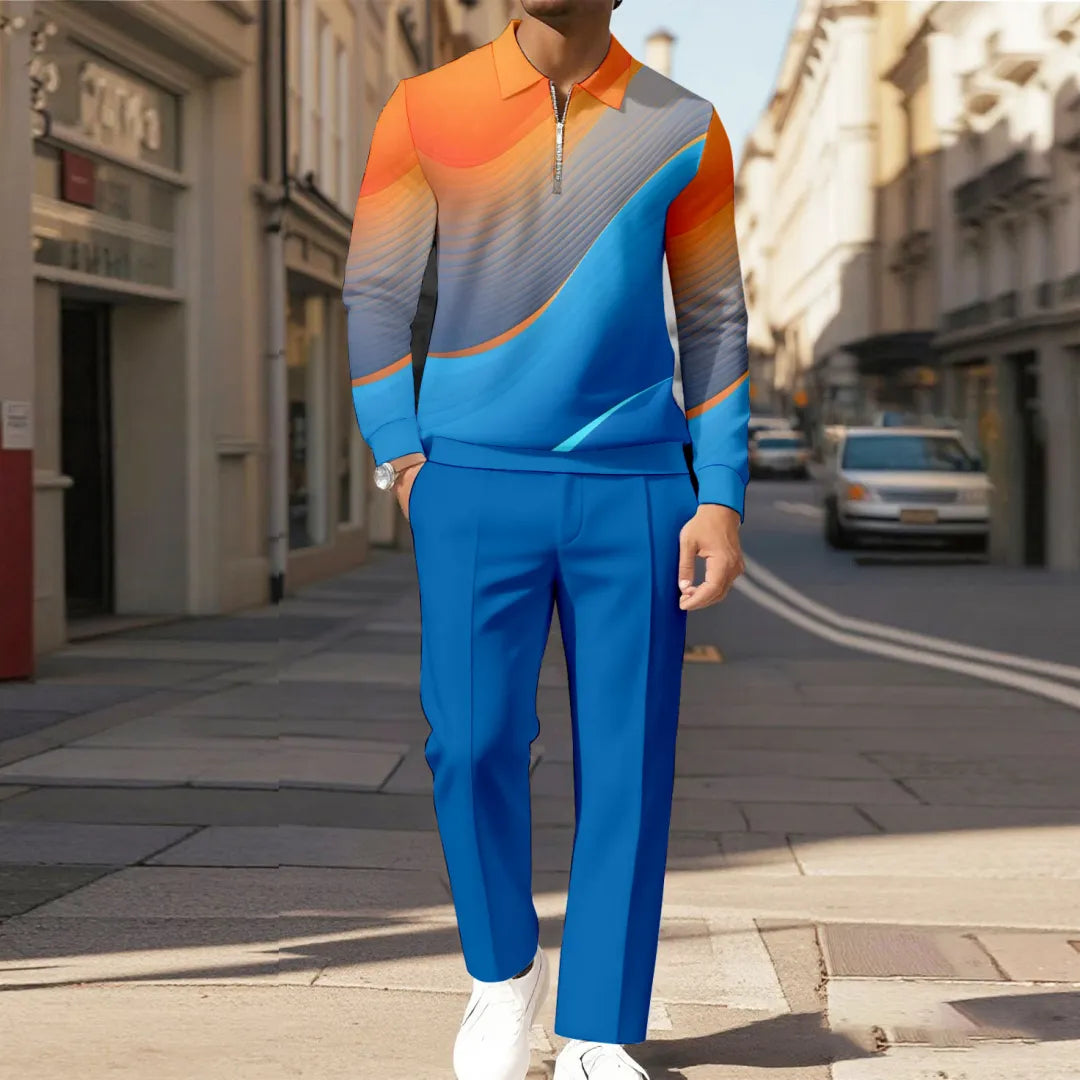 Modern Quarter Zip Two-Piece Set