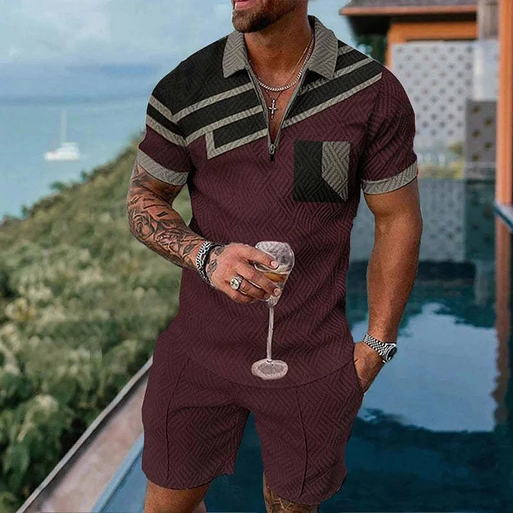 Block Boy Polo Shirt And Shorts Co-Ord - DUVAL