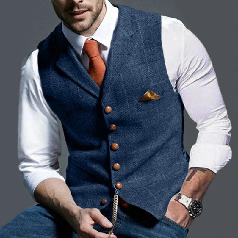 Check British Style Vest - DUVAL