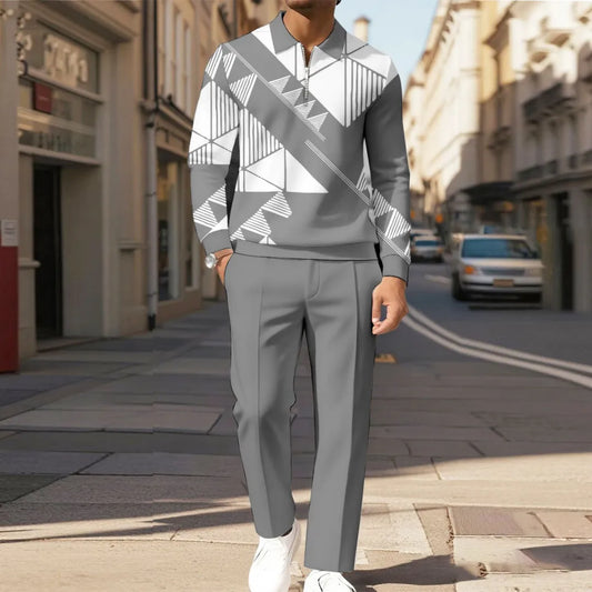 Modern Quarter Zip Two-Piece Set