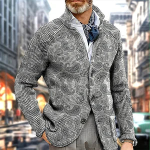 Paisley Fashion Print Wool Coat - DUVAL