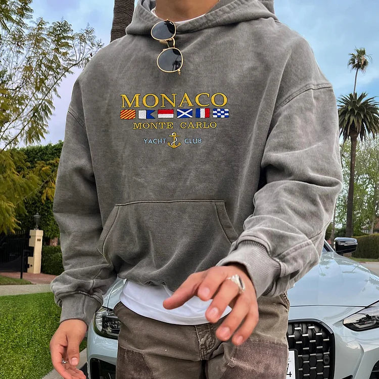 Vintage Monaco Monte Carlo Yacht Club Hoodie - DUVAL
