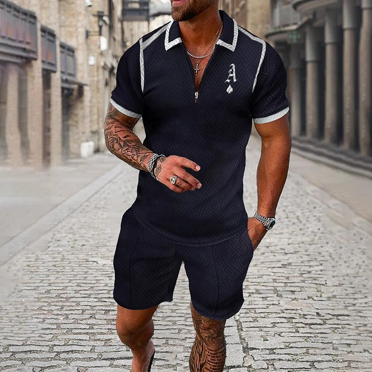 Ace of Spades Polo Shirt And Shorts Co-Ord - DUVAL