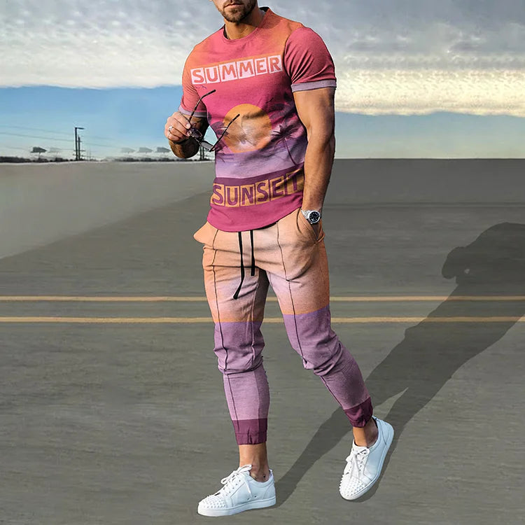 Short Sleeve Casual Two-piece Set - DUVAL