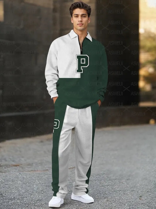 Long Sleeve Zipper Two-piece Set