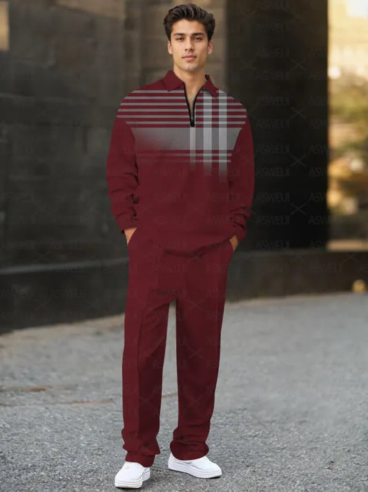 Long Sleeve Zipper Two-piece Set