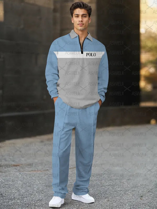 Long Sleeve Zipper Two-piece Set - DUVAL
