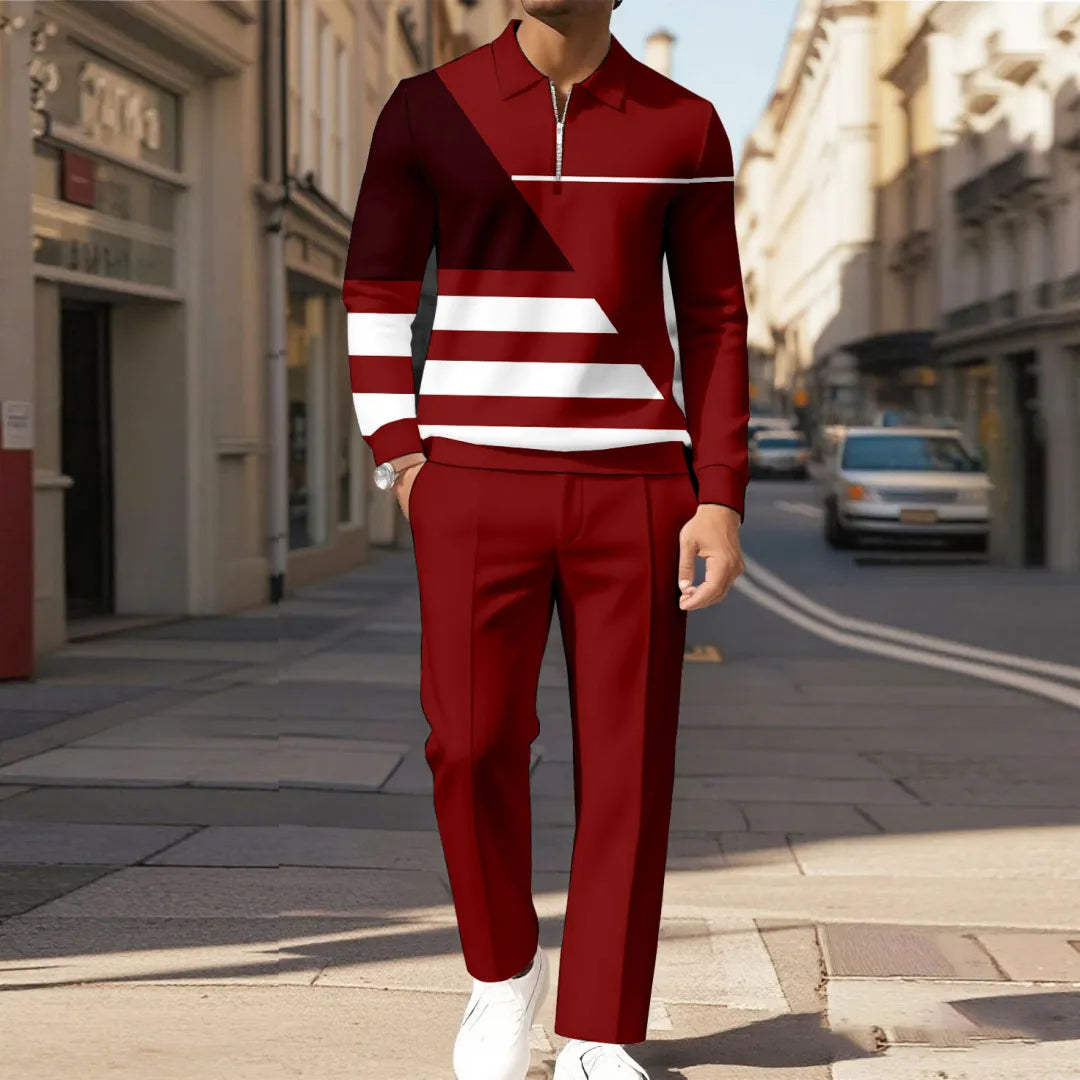 Modern Quarter Zip Two-Piece Set