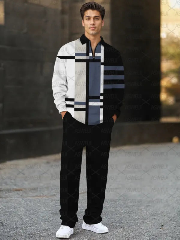 Long Sleeve Zipper Two-piece Set - DUVAL