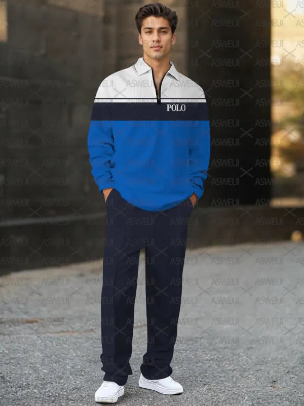 Long Sleeve Zipper Two-piece Set - DUVAL