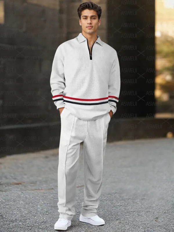 Long Sleeve Zipper Two-piece Set - DUVAL