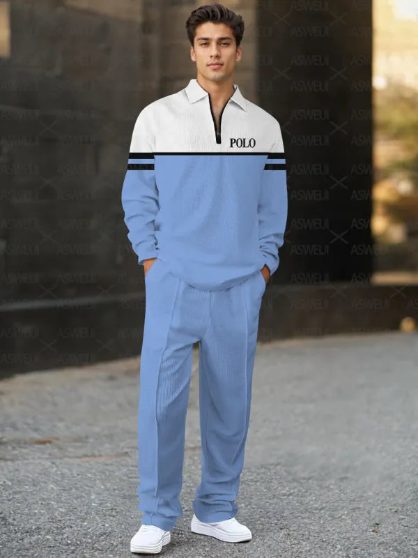 Long Sleeve Zipper Two-piece Set - DUVAL
