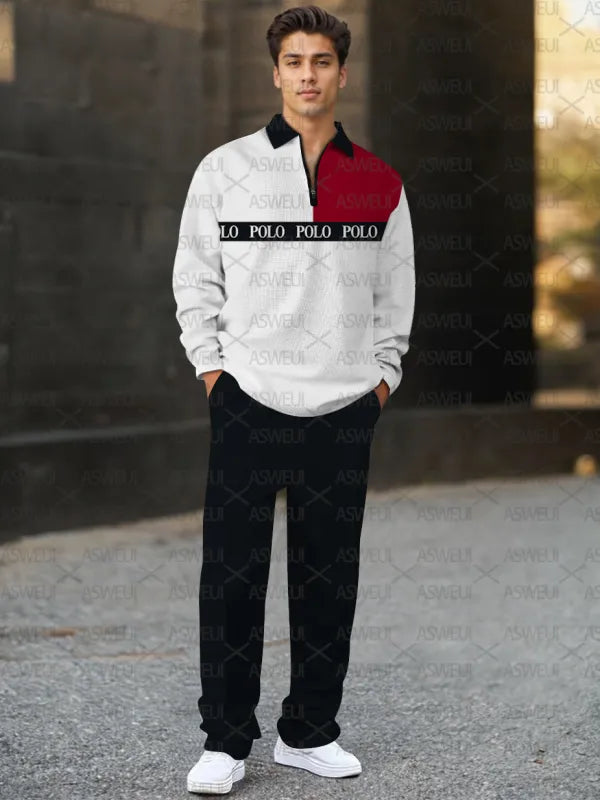Long Sleeve Zipper Two-piece Set - DUVAL