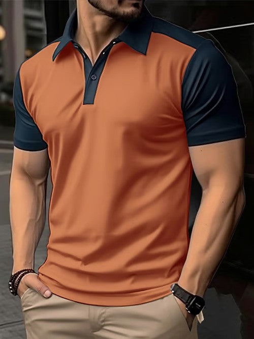 Casual Color Contrast Polo