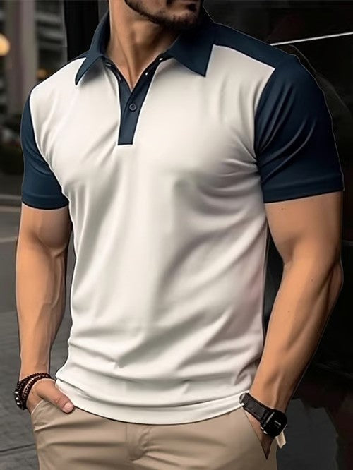 Casual Color Contrast Polo