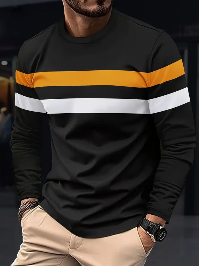 Business Striped Long Sleeve T-Shirt