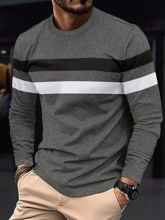 Business Striped Long Sleeve T-Shirt