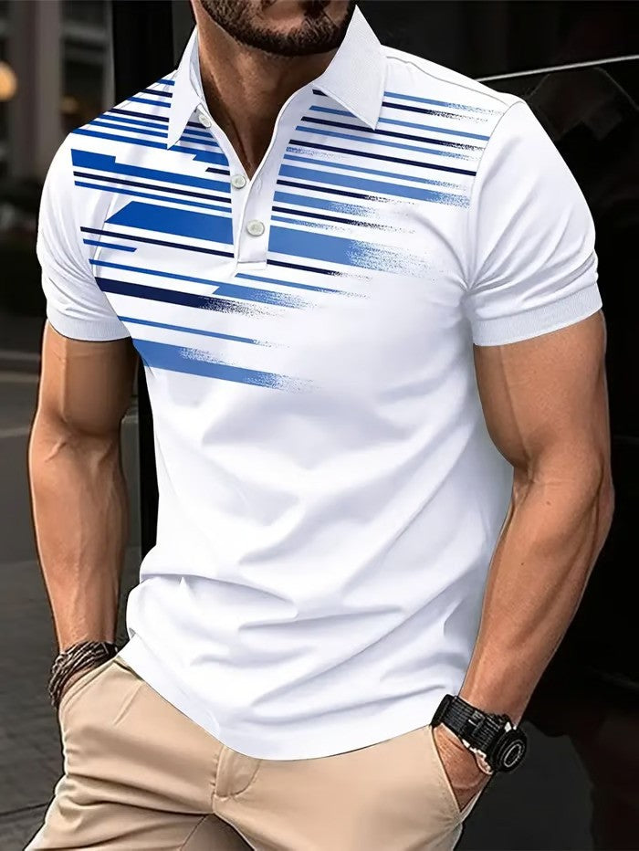 Business Casual Striped Polo Shirt