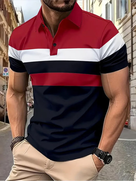 Business Casual Striped Polo Shirt