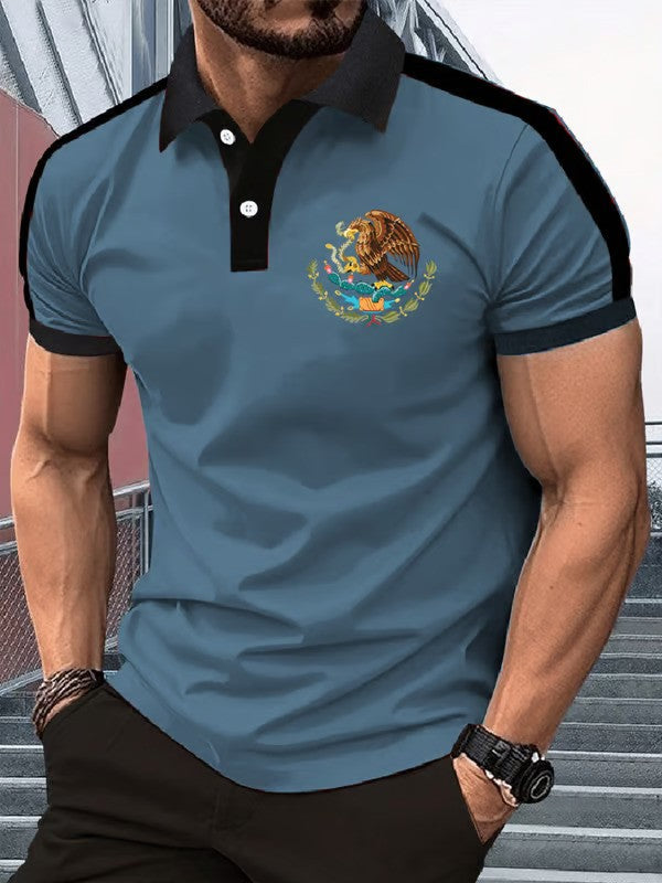 Mexican Independence Day Flag Print Polo Shirt