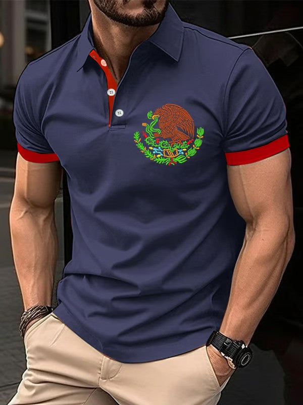 Mexican Independence Day Flag Print Polo Shirt